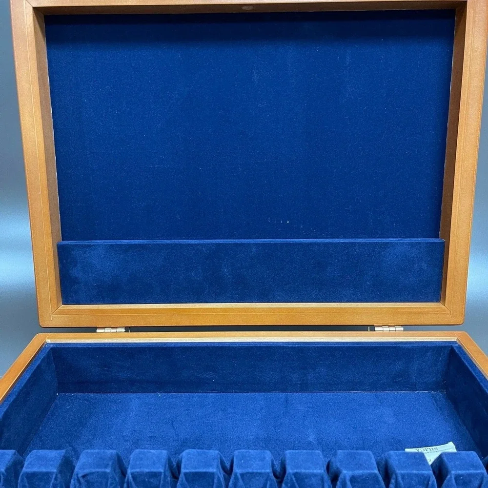 Flex‎ Zorb Flatware Silverware Anti-Tarnish Wood Wooden Storage Box Chest Drawer